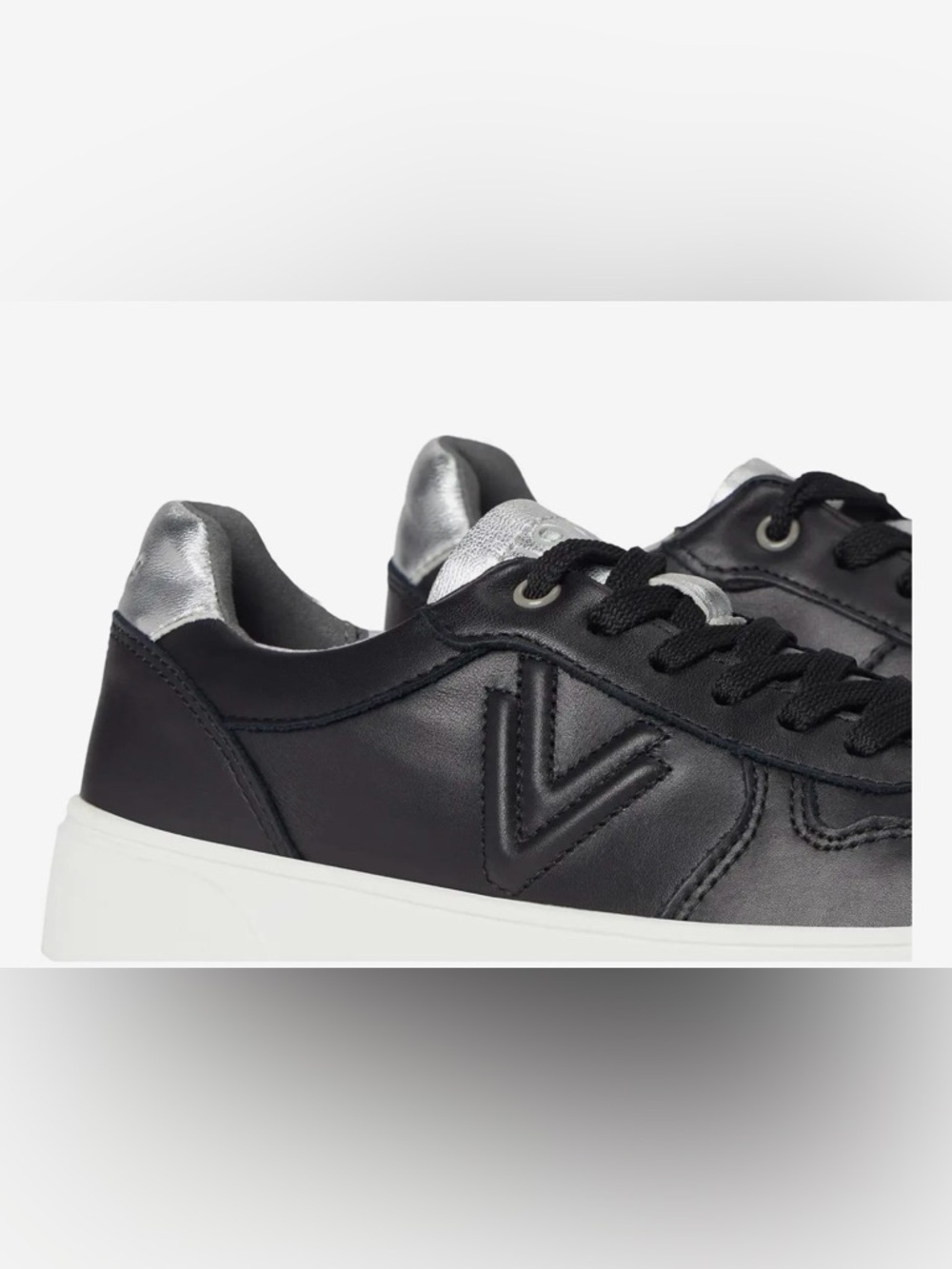 Women’s Vionic Kimmie Court Sneaker Black & Silver Leather 11W - Picture 4 of 16